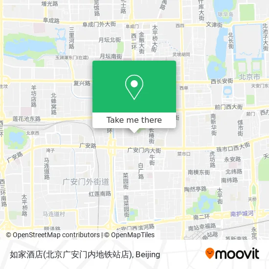 如家酒店(北京广安门内地铁站店) map
