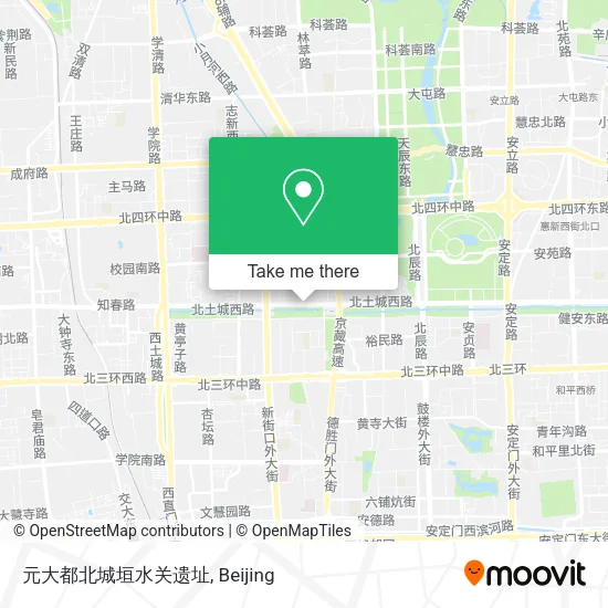 元大都北城垣水关遗址 map