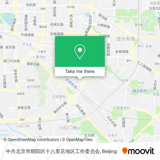 中共北京市朝阳区十八里店地区工作委员会 map