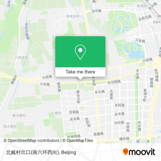北臧村出口(南六环西向) map