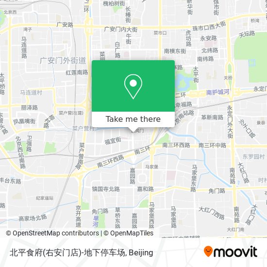 北平食府(右安门店)-地下停车场 map
