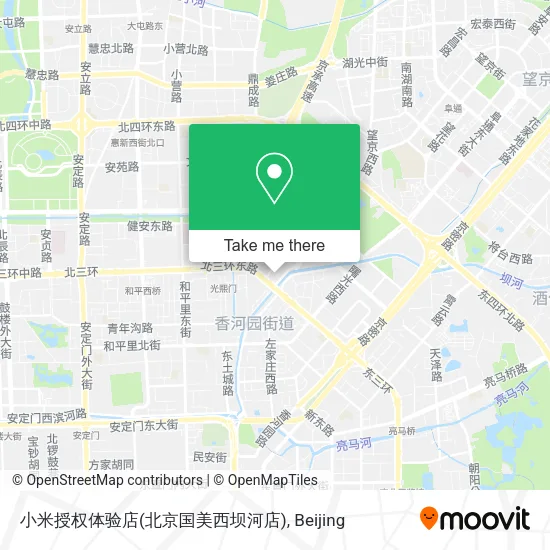 小米授权体验店(北京国美西坝河店) map