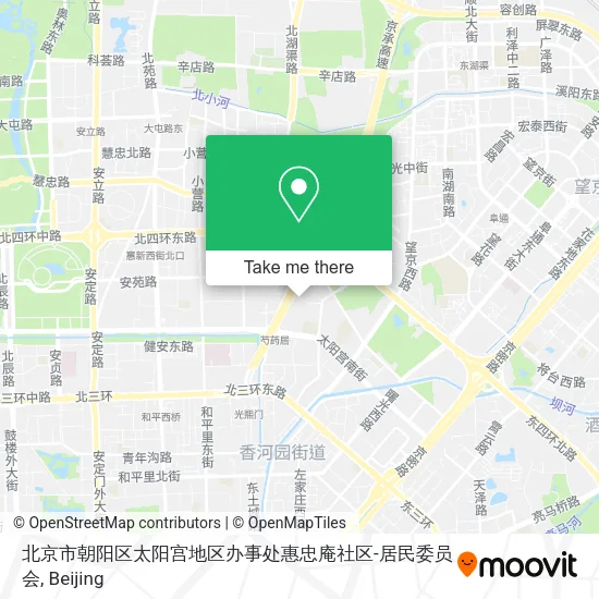北京市朝阳区太阳宫地区办事处惠忠庵社区-居民委员会 map