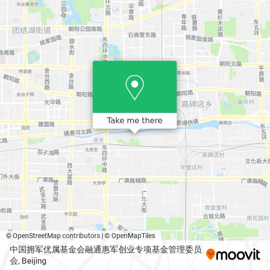 中国拥军优属基金会融通惠军创业专项基金管理委员会 map