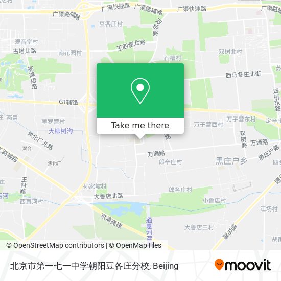 北京市第一七一中学朝阳豆各庄分校 map