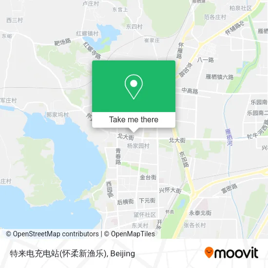 特来电充电站(怀柔新渔乐) map