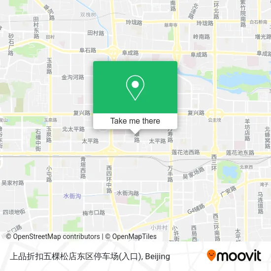 上品折扣五棵松店东区停车场(入口) map