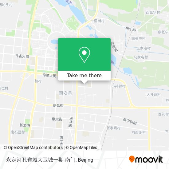 永定河孔雀城大卫城一期-南门 map