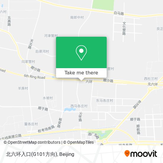 北六环入口(G101方向) map