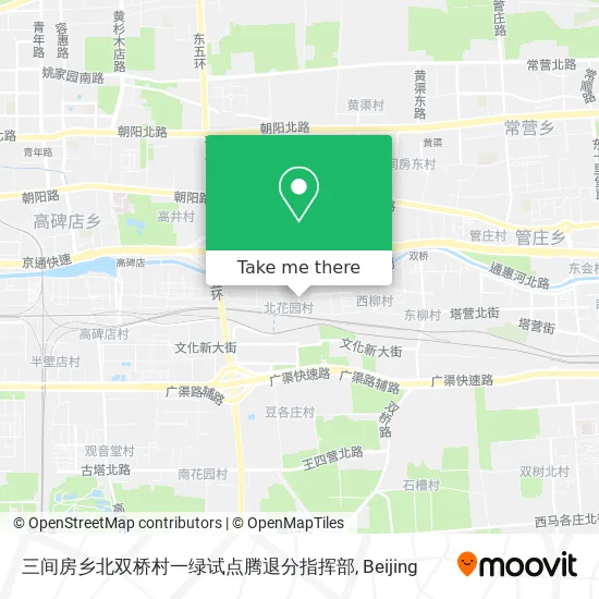 三间房乡北双桥村一绿试点腾退分指挥部 map