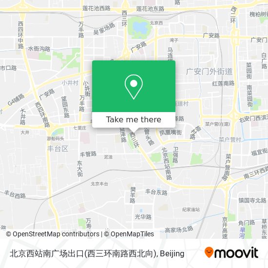 北京西站南广场出口(西三环南路西北向) map