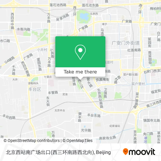 北京西站南广场出口(西三环南路西北向) map