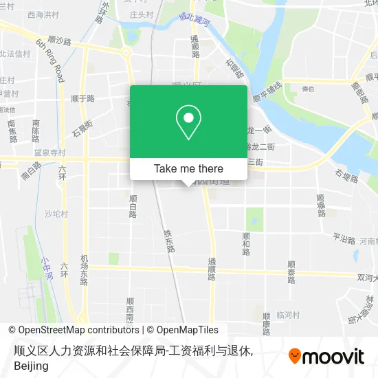 顺义区人力资源和社会保障局-工资福利与退休 map