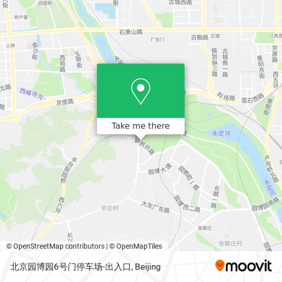 北京园博园6号门停车场-出入口 map