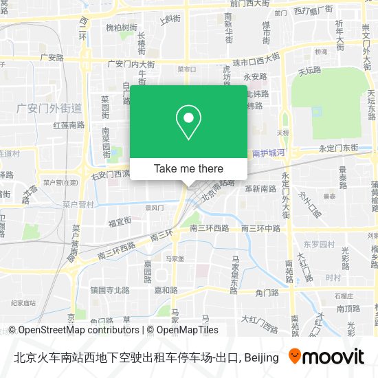 北京火车南站西地下空驶出租车停车场-出口 map