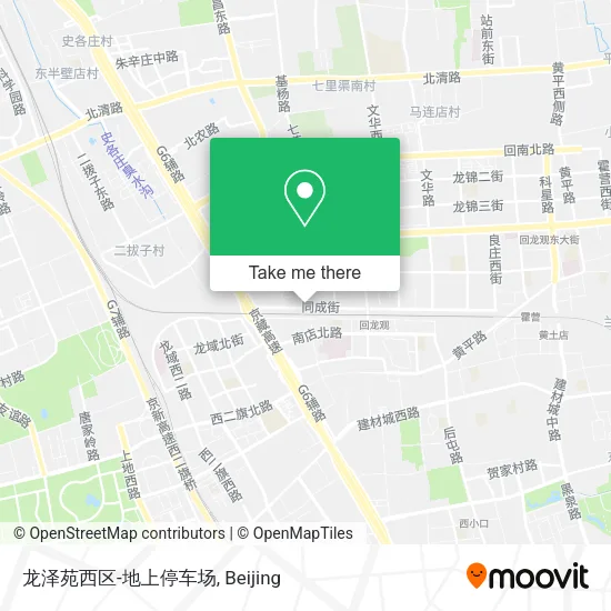 龙泽苑西区-地上停车场 map