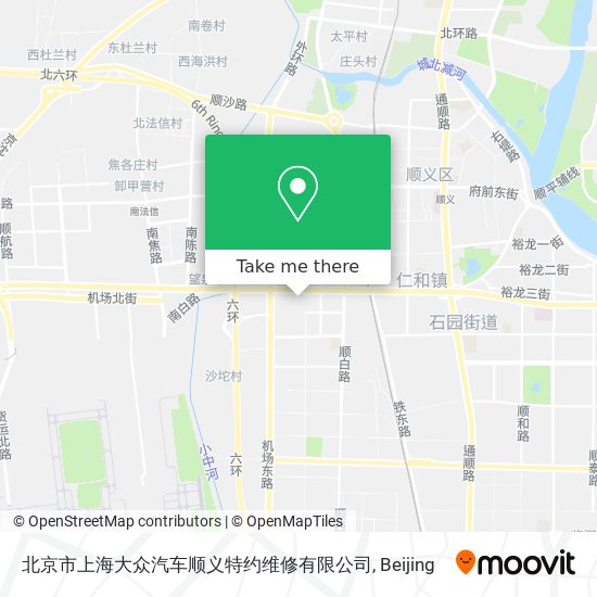 北京市上海大众汽车顺义特约维修有限公司 map