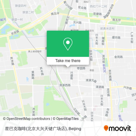 星巴克咖啡(北京大兴天键广场店) map