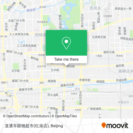 直通车眼镜超市(红庙店) map