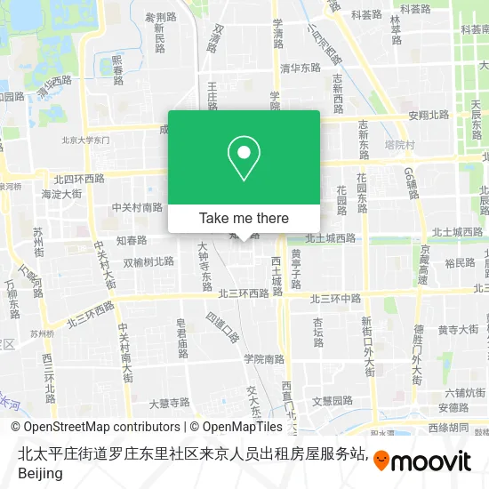 北太平庄街道罗庄东里社区来京人员出租房屋服务站 map