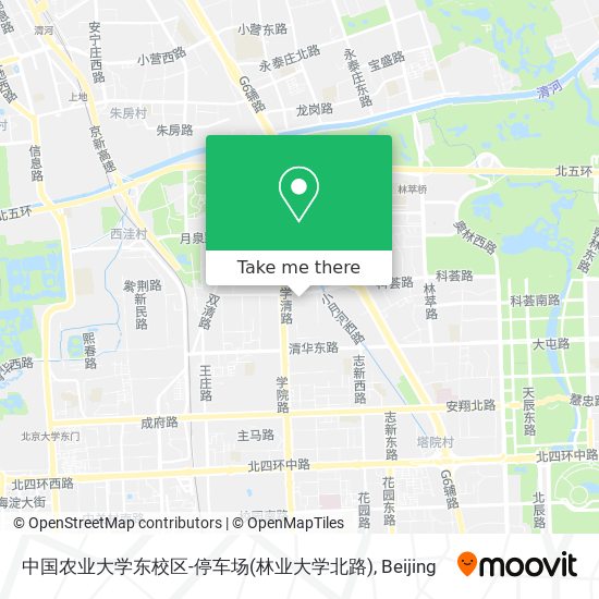 中国农业大学东校区-停车场(林业大学北路) map