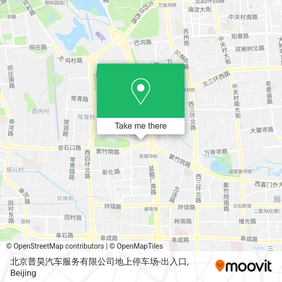 北京普昊汽车服务有限公司地上停车场-出入口 map
