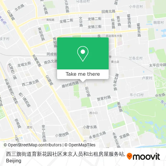 西三旗街道育新花园社区来京人员和出租房屋服务站 map