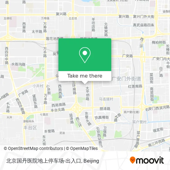 北京国丹医院地上停车场-出入口 map