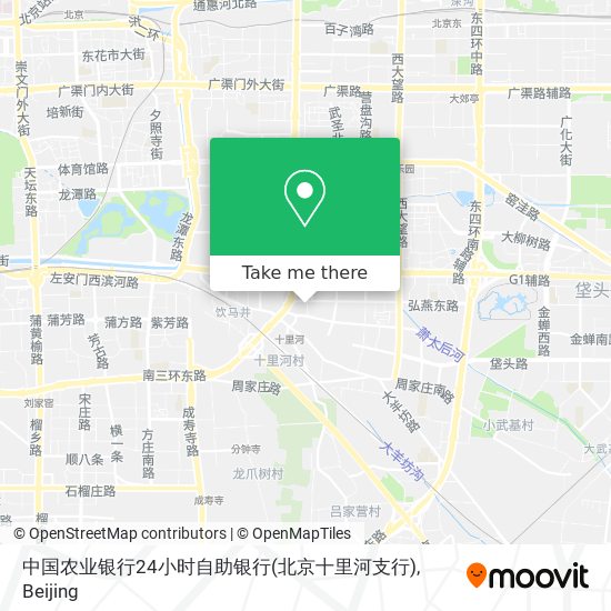 中国农业银行24小时自助银行(北京十里河支行) map