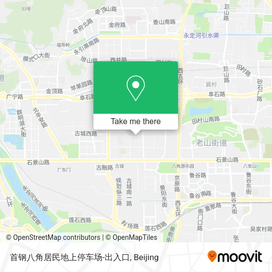 首钢八角居民地上停车场-出入口 map