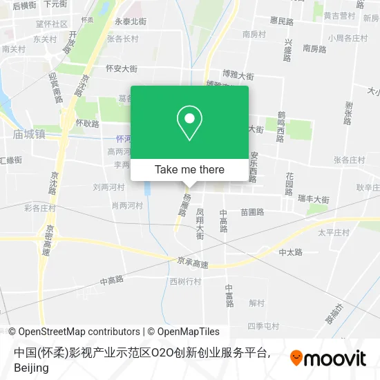 中国(怀柔)影视产业示范区O2O创新创业服务平台 map