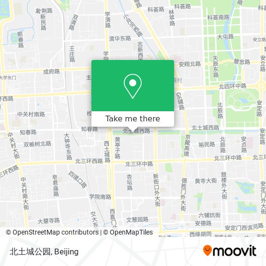 How To Get To 北土城公园in 花园路街道by Metro Or Bus