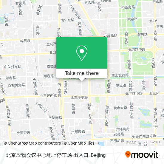 北京应物会议中心地上停车场-出入口 map