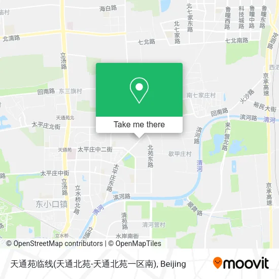 天通苑临线(天通北苑-天通北苑一区南) map