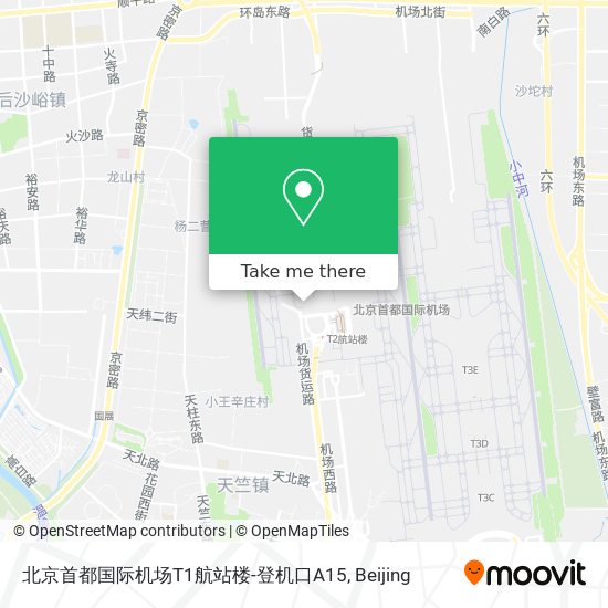 北京首都国际机场T1航站楼-登机口A15 map