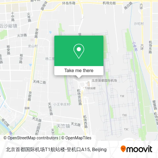 北京首都国际机场T1航站楼-登机口A15 map