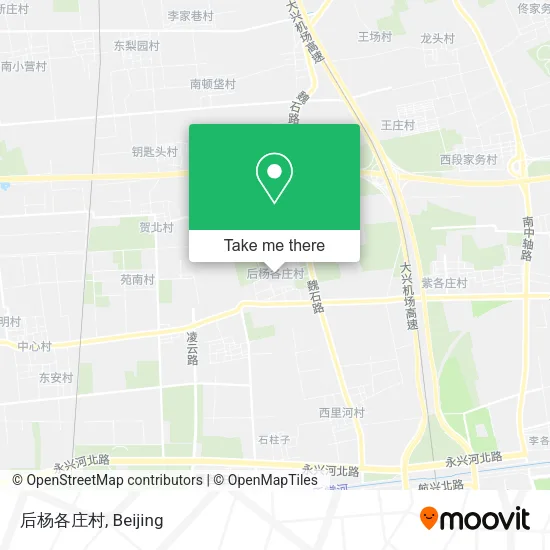后杨各庄村 map
