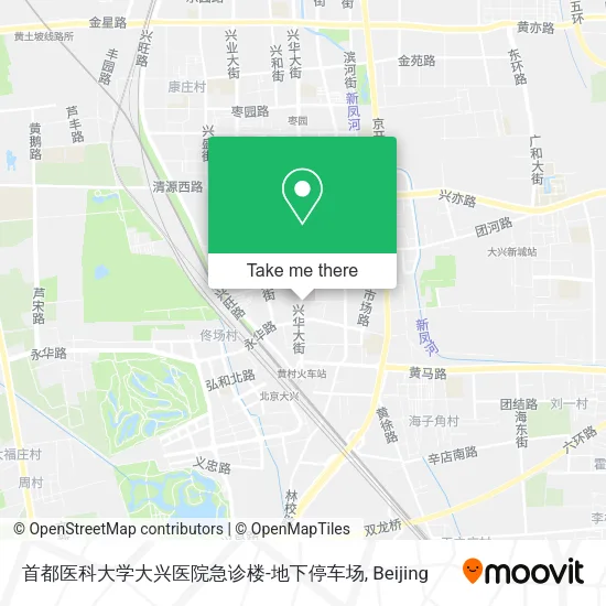 首都医科大学大兴医院急诊楼-地下停车场 map