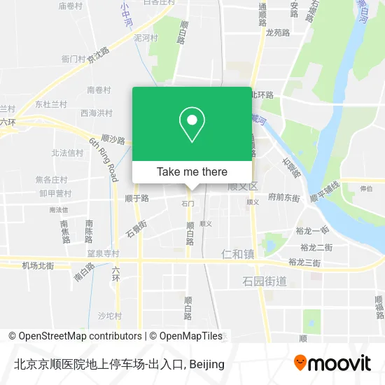 北京京顺医院地上停车场-出入口 map