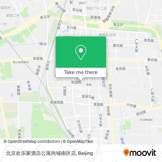 北京欢乐家酒店公寓尚城南区店 map
