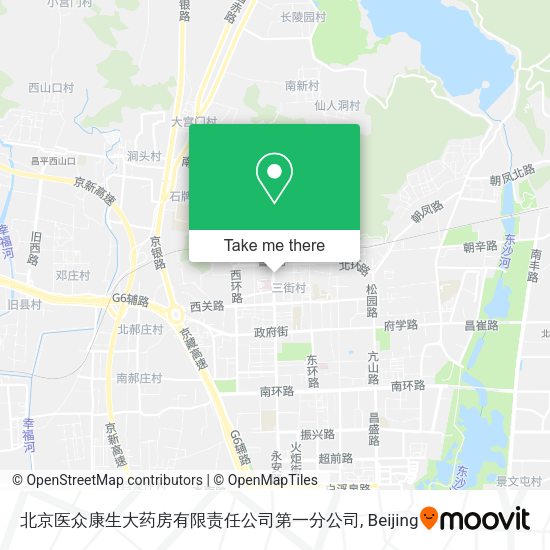 北京医众康生大药房有限责任公司第一分公司 map