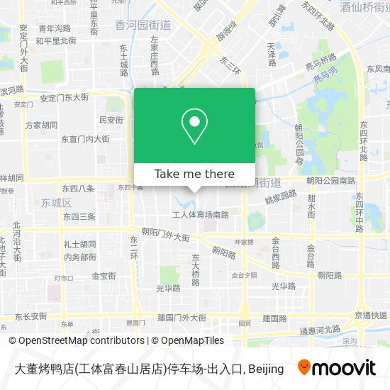 大董烤鸭店(工体富春山居店)停车场-出入口 map