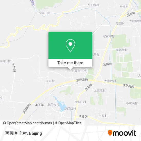 西周各庄村 map