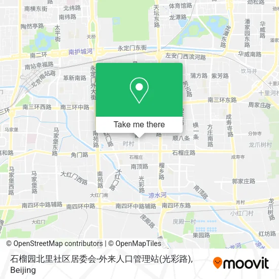 石榴园北里社区居委会-外来人口管理站(光彩路) map