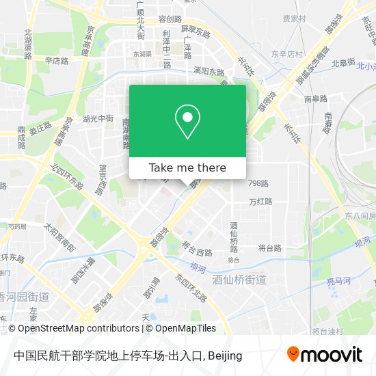 中国民航干部学院地上停车场-出入口 map