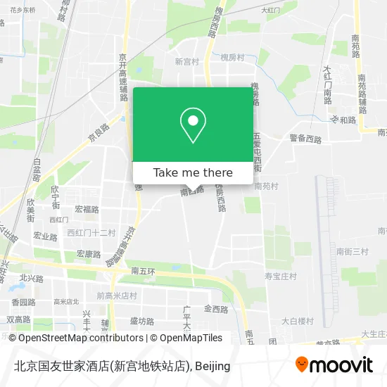 北京国友世家酒店(新宫地铁站店) map