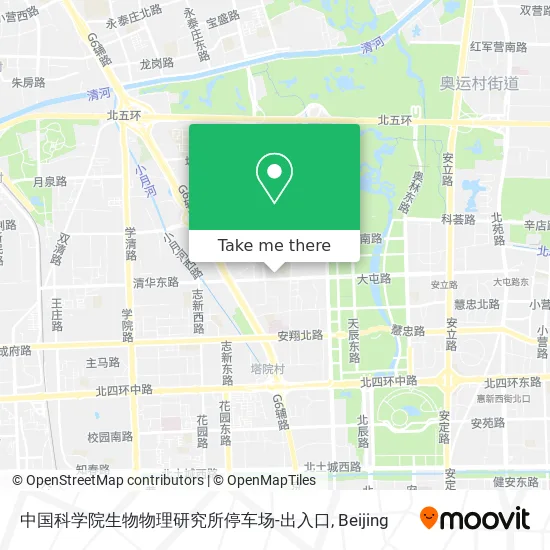 中国科学院生物物理研究所停车场-出入口 map