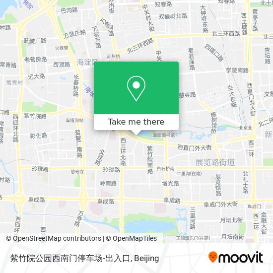 紫竹院公园西南门停车场-出入口 map