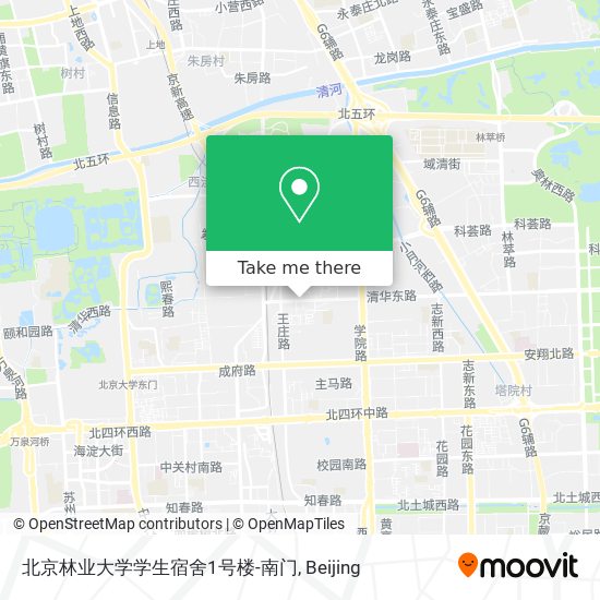 北京林业大学学生宿舍1号楼-南门 map