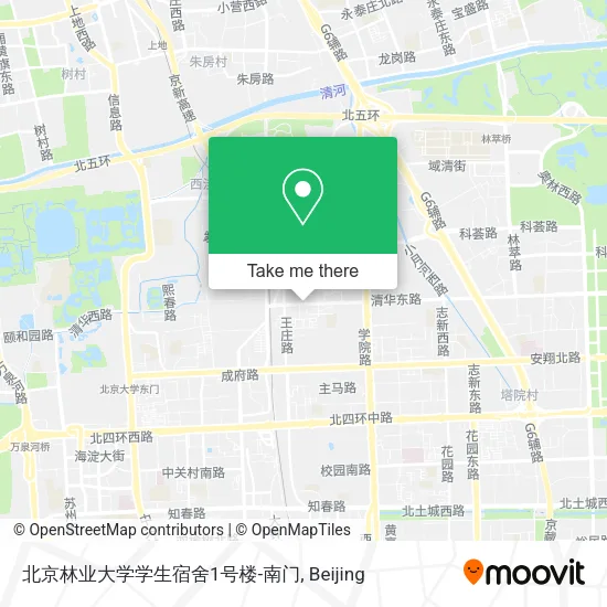 北京林业大学学生宿舍1号楼-南门 map